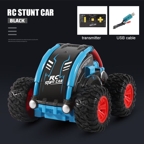 3D Rollover Doble cara Stunt Toy Car Mini toon Control remoto Niños s Vehículo eléctrico Modelo 220531