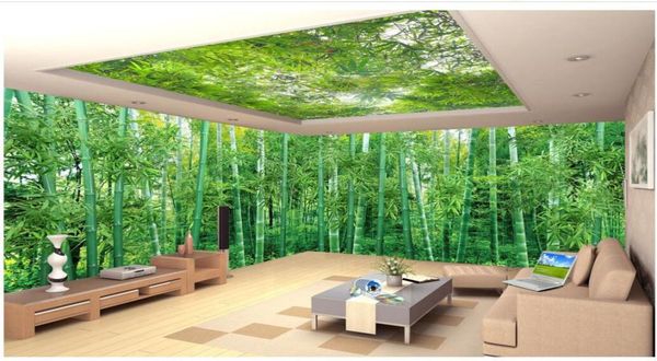 Room 3D Wallpaer Murale personnalisée PO Panoramique Panoramic Naturel Bamboo Forest Landscape Paint