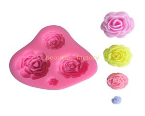 Moule de silicone rose 3D Fondant Décoration de gâteau au chocolat Moule de sucre de diy