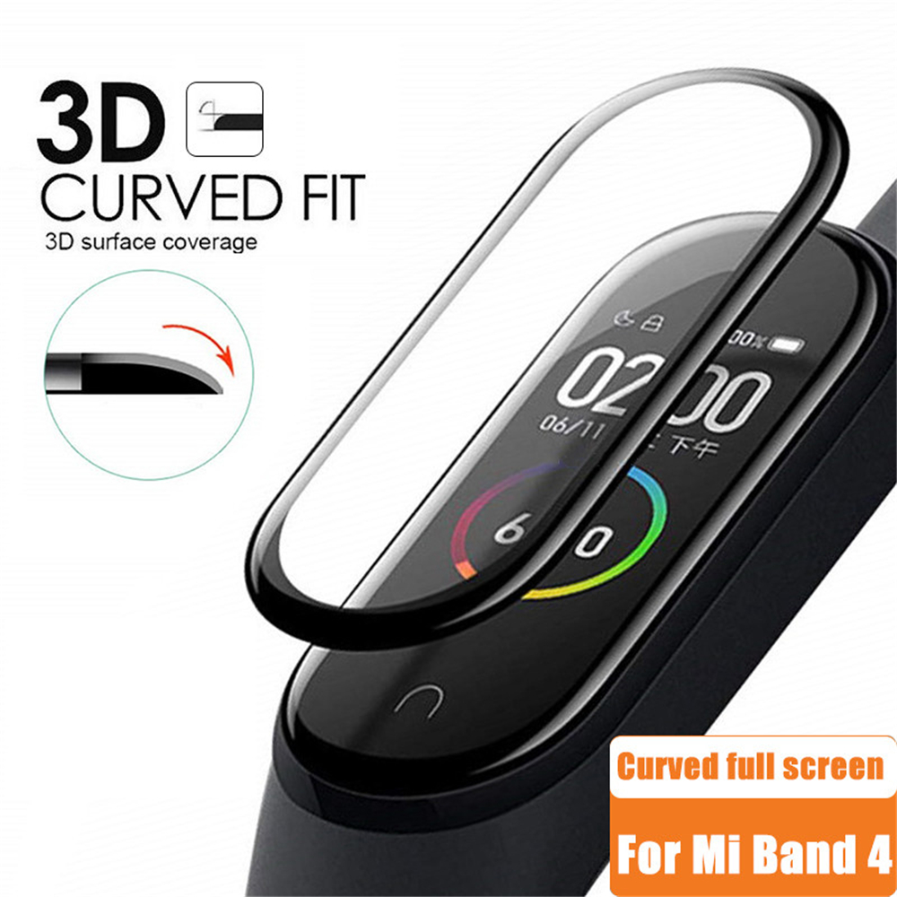 3D-экран протектор для Xiaomi Mi Band4 Full Cover Film Группа 4 царапин изогнутого края Защитного стекла Ми группа 4
