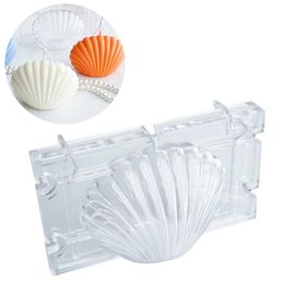 Moule à bougie 3D en forme de coquille de mer, petit moule en plastique pour gâteaux, pâtisserie, outils de décoration, savon fait à la main, 220721