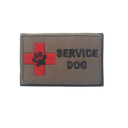 3D Service Dog Borduurwerk Patch Rechthoek Morale Patch Tactische Embleem Haak Loop Fastener Patches Applicaties Geborduurde Badges