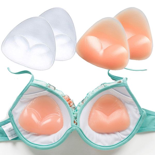 3D Sexy Bikini Push Up rembourré maillot de bain Bikini buste plus épais respirant éponge soutien-gorge Pad Invisible pâte rembourrage Silicone maillots de bain