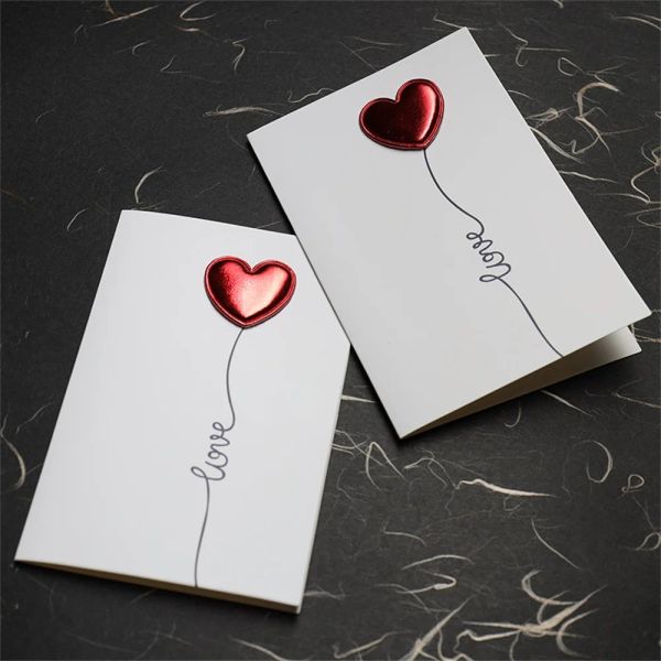 Cartes pop-up de coeur rouge brillant Carte d'anniversaire des cadeaux d'anniversaire de la Saint-Valentin