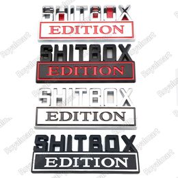 3D shit box auto sticker auto's metalen blad bord decoratie 8 * 3cm universele 4 kleuren emblemen badge