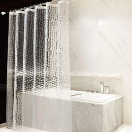 Cortina de ducha 3D, cortinas de baño impermeables transparentes a prueba de moho, cortina de baño ambiental EVA moderna con ganchos 240226