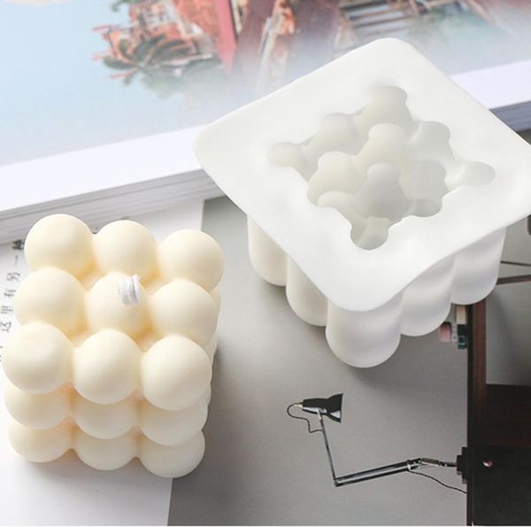 Moules à bougies 3D en Silicone, faits à la main en forme de soja, bougies en plâtre d'aromathérapie, moule à gâteau au chocolat, Gadgets de cuisine, DIY, 8581042