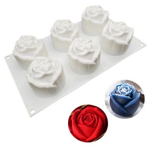 3D Silicone Mold Cake Rose Flowers Shape Gebak Mold Bruiloft Dessert Mousse Candy Bakvormen Gereedschap Valentijnsdag