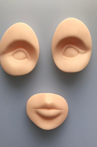 Modèle de tête de tatouage des yeux et des lèvres en Silicone 3D, fausses peaux de pratique pour le maquillage Permanent, pratique 1676156