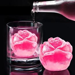 Molde de silicona 3D con forma de rosa para hacer cubitos de hielo, molde de silicona para helado, fabricante de bolas de hielo, molde reutilizable para cóctel de whisky 20