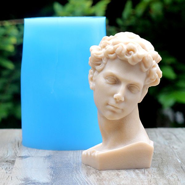 3D Silicone savon moule bricolage artisanat à la main gâteau faisant outil célèbre Sculpture gypse Statue moule 210225