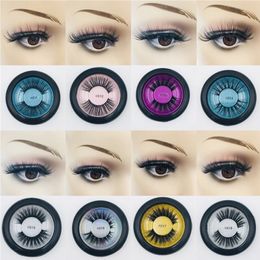 3D-zijden eiwit nertsen valse wimpers zachte natuurlijke dikke valse oog wimpers make-up schoonheid tools met high-end ronde doos