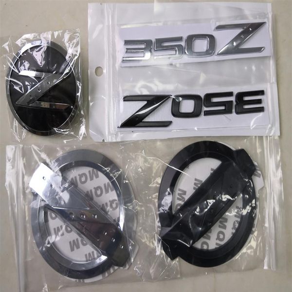 3D Silver Z Car Front Grille Body Side Emblema trasero Pegatinas Badge Letter para NISSAN 350Z 370Z Fairlady Z Z33 Z34 Car Accessories235o