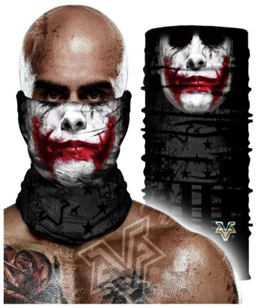 3D Skull Joker Escudo facial Máscaras de media cara Bandera nacional Ciclismo Motocicleta Camping CS Bandanas Cuello Tubo Bufandas Sombreros para hombres3582658