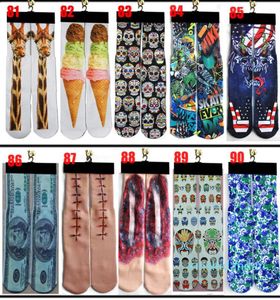 Calcetines 3D 500 diseño niños mujeres hombres hip hop medias de algodón monopatín calcetín impreso 100 piezas 50 pares 1524317