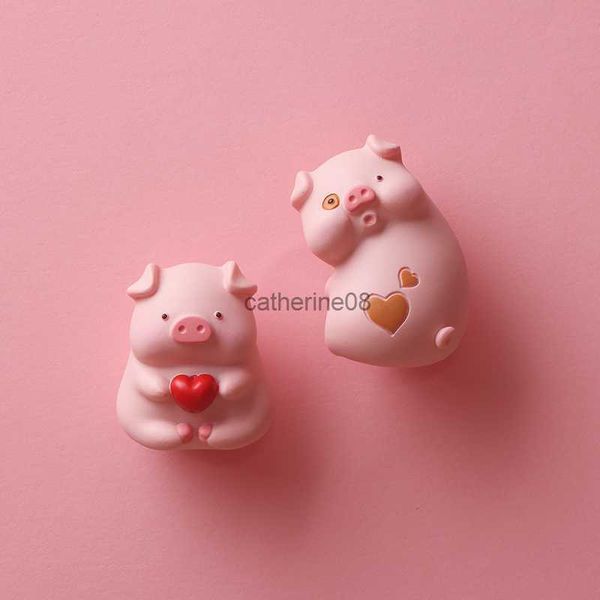 Imán de nevera de cerdo rosa sólido 3D, imanes de nevera de animales de dibujos animados bonitos, decoración decorativa para el hogar, fotos, adornos magnéticos de pared L230621