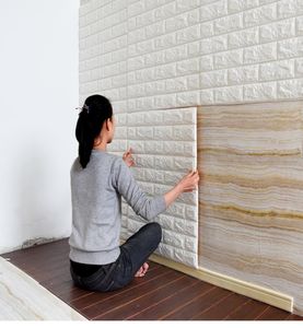Pegatinas de pared de color liso 3d, bolsa suave para pared de salón, papel tapiz decorativo autoadhesivo, pegatinas de azulejos de espuma impermeables 7180925