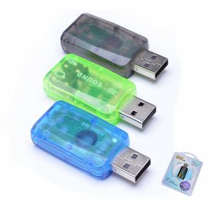 Cartes son 3D pour ordinateur portable externe virtuel 5.1 canaux USB 2.0 à 3,5 mm micro prise casque casque stéréo adaptateur audio nouvelle interface de haut-parleur pour PC MAC