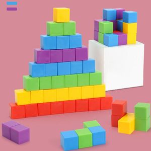 3D ruimtelijk denken bouwstenen kubus regenboog stapelen blokken game wiskunde kleuterschool leren educatief speelgoed voor kinderen kinderen