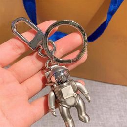 3D Stereo Astronaut Ruimte Robot Brief Mode Zilveren Metalen Sleutelhanger Auto Reclame Taille Sleutelhanger Ketting Hanger Accessories282d