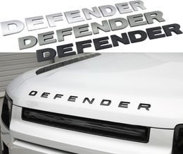 3D Stereo Letters Badge Logo Sticker ABS voor Defender Hoofdkap Naam Tlaat Zwart grijs Zilver sticker CAR STYLING4672437