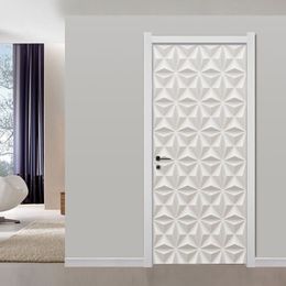 3D stereo witte gips textuur geometrisch patroon muurschilderingen behang modern eenvoudige woonkamer thuis decor pvc art 3d deur stickers t2268d