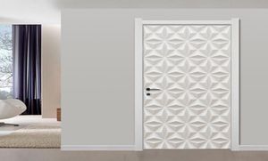 Texture de gypse blanc stéréo blanc stéréo murale géométrique peint wallpaper moderne simple salon décor intérieur pvc art 3d portes autocollants t23320011