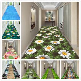 3d ruisseau Path Path Corridor Couloir tapis long long pastoral floral salon Tapis Herbe pelouse de fleurs de chambre à coucher tapis de cuisine