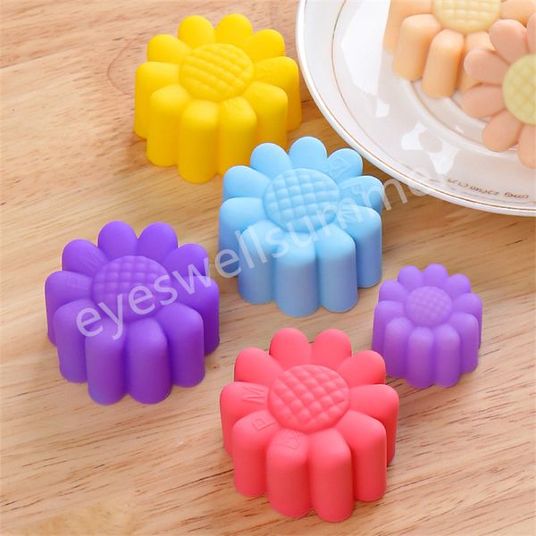 Molde de silicona con forma de girasol 3D para pastel, bricolaje, gelatina, caramelo, decoración de Chocolate, herramienta para hornear
