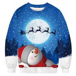 Sweat-shirts 3d Noël et nouvel an Sweat-shirt tie-dye hommes sweat à capuche à col rond grande taille 006