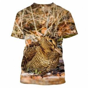 T-shirt 3D pour hommes et femmes, imprimé camoue, animal oiseau, été, Q8NB #
