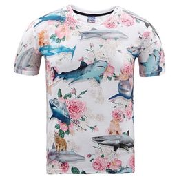 Camisetas 3D Bonita camiseta Hombres mujeres tops de verano camiseta con estampado 3d hermosas rosas flores marca tiburón camiseta 3d Asia talla grande 225l