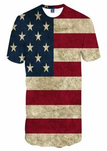 T-shirts 3D T-shirts USA T-shirt Men / Femmes Sexy Tshirt 3D Impression de drapeau Aman rayé Men T-shirt Tops Summer Tees Plus 3xl 4xl7602458