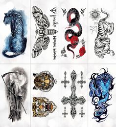 3d tatuaje temporal animal azul tigre serpiente para niñas niños pegatinas de tatuaje para niños