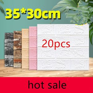 Autocollants muraux tridimensionnels 3D 35 * 30cm papier peint auto-adhésif paquet souple autocollants muraux étanches papier peint