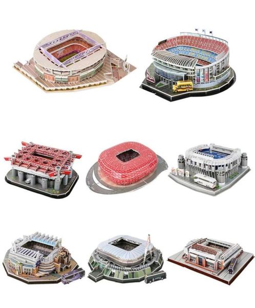3d Threedimensional Jigsaw Puzzle Football Field Field Building DIY Assemblage Toys Stadium Model Children039s Educational K2O7 X0527392099