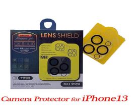 Protector de lente de cámara de cubierta completa transparente 3D Película de vidrio templado para iPhone 13 12 mini 11 Pro max con paquete minorista 3721180