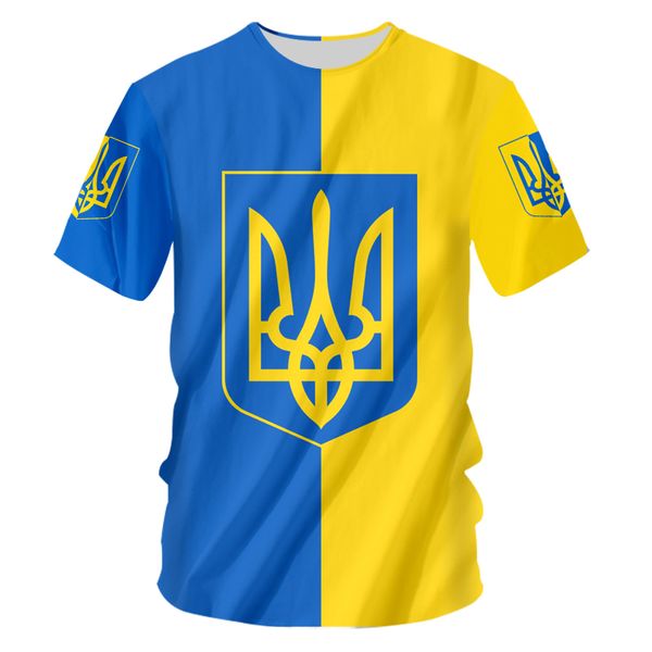 3D Ukraine Tshirt Impression complète du corps Drapeau de l'Ukraine T-shirt à manches courtes pour hommes Guerre et paix T-shirt personnalisé surdimensionné Drop 220619