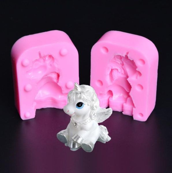 3D licorne Pegasus fondant gâteau moule outil de décoration fait main savon moule bougie moule argile bricolage résine artisanat moule cadeau pour fille8499654