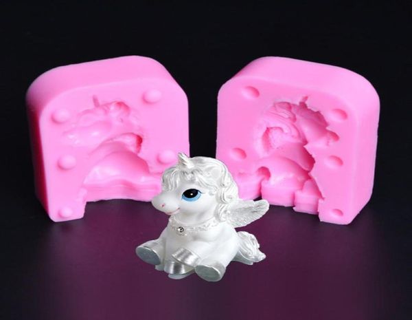 3D licorne Pegasus fondant gâteau moule outil de décoration fait main savon moule bougie moule argile bricolage résine artisanat moule cadeau pour fille5816541