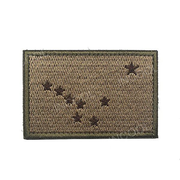 3D USA American Alaska State Bandera Bordado Patch Hook Loop Morale Parches Emblema Táctico Insignia Insignias Bordadas Insignias