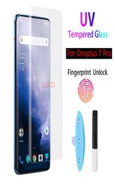 Verre trempé 3D UV HD pour Oneplus 1 7 Pro, protecteur d'écran à colle complète pour One Plus 7t Pro, Film de protection Glass6829386