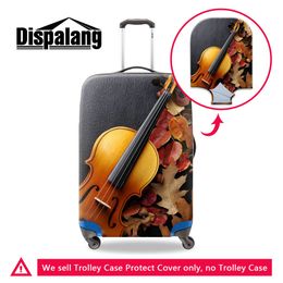 3D Violon Impression Femmes Étanche À La Poussière Voyage Accessoires Cas Sur Valise Spandex Stretch Élastique Pluie Poussière Bagages Housse De Protection