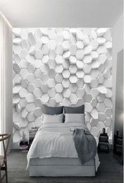 Papel tapiz moderno personalizado con visión 3D del Pentágono Irregular, papel tapiz Mural de pared con figura geométrica abstracta para sala de estar 8893627