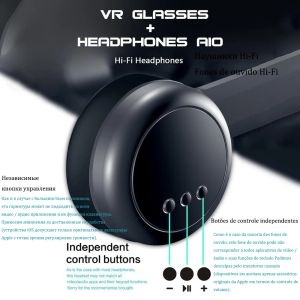 3D VR -headset slimme virtual reality glazen helm voor smartphones telefoonlenzen met controllers hoofdtelefoons 7 inch verrekijker