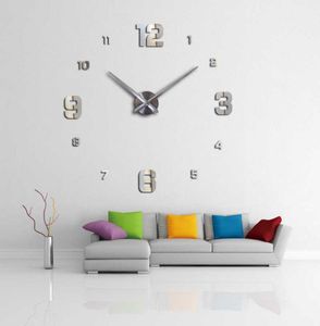 3d horloge murale nouveau décor à la maison grand miroir romain mode bricolage moderne horloges à Quartz salon montre autocollant mural X07055743486