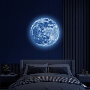 3D Panneau Mural Esthétique Lumineux Lune Autocollant Glow In The Dark Fluorescent PVC Accueil Enfants Chambre Stickers Décor Papier Peint 230707