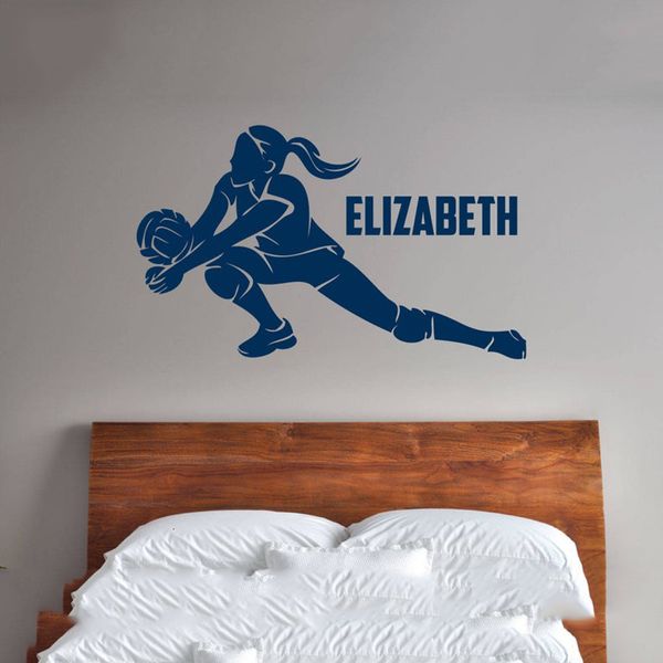 Panneau mural 3D Nom personnalisé Girls Volleyball Slide Dig. 0278 Home Decor Dig Bump A1 073 230628