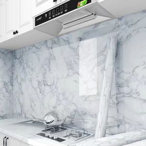 Panneau mural 3D marbre auto-adhésif papier peint étanche cuisine résistance aux hautes températures armoire étanche à l'huile autocollant de comptoir remis à neuf 230628