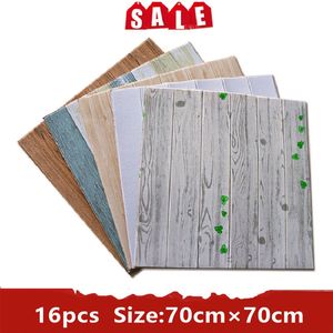 Panel de pared 3D Panel de yeso autoadhesivo baño Espuma 3D papel tapiz autoadhesivo impermeable diseño de madera cocina decoración del hogar papel tapiz 230726